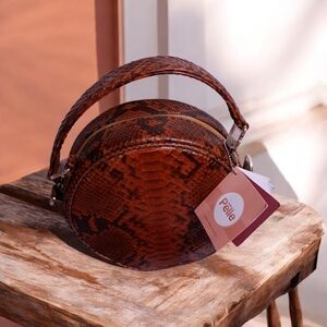 Pelle Brown Snakeskin Exotic Mini Bag‎